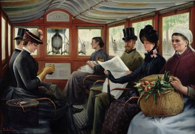 On the Omnibus, 1880 by Maurice Delondre